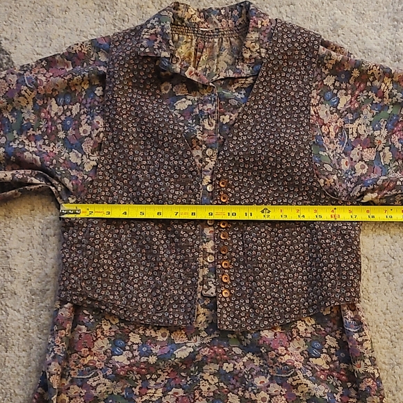 Vintage Floral 1970s Hippie Button Front Blouse - Picture 4 of 7